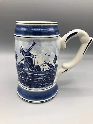 Buy DELFTWARE HANDWERK HOLLAND Blue Porcelain Mug By Elesva Windmills Sail Boat • 12.29£