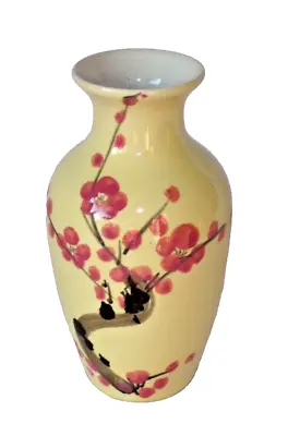 Buy Decorative Bulbous Vase Handpainted Enameled Oriental Style Original Vintage • 25£