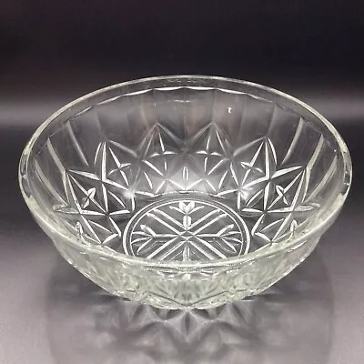 Buy Vintage Glass Bowl With Snowflake Detailed Base - 1300g - 23.5cm Diameter • 10£