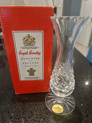 Buy Vintage Royal Brierley Cut Crystal Bud Vase. 7  BOXED • 13.99£