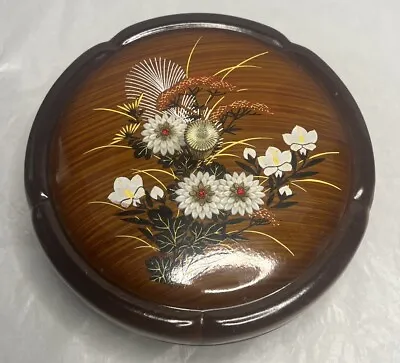 Buy Japanese Westland Co Lacquer Ware Floral Painted 3D Flowers Wood Grain • 34.06£