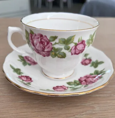 Buy Royal Vale Pink Roses Vintage Bone China Tea Cup & Saucer • 5£