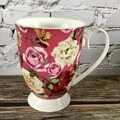 Buy M&S ‘Beauty’ Mug Cup Pink Porcelain Marks And Spencer Footed • 10.95£