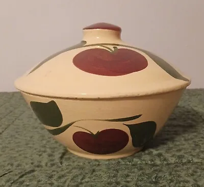Buy Watt Ware Pottery 2 Leaf Apple Covered Bowl # 67 • 43.69£