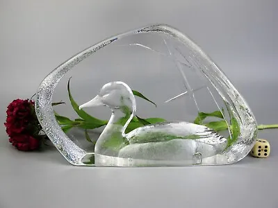Buy Mats Jonasson Paperweight  Duck . Crystal Glass 3D Art Figure. Large 8  • 34.99£