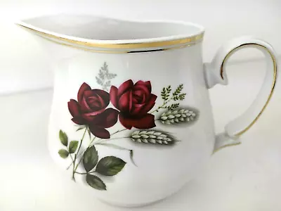 Buy JRJS Cluj Romanian Floral, Red Rose Flower Pretty Jug, 4.5  X 6  With Gold Trim. • 9.99£