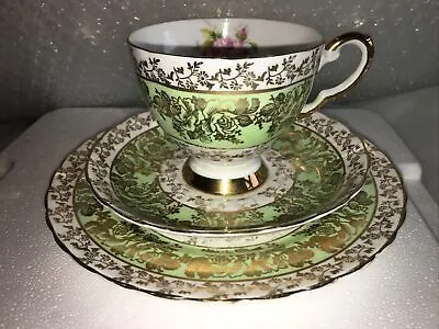 Buy Vintage Tuscan English Bone China Tea Trio Cup Saucer + Plate, Pink Rose Pattern • 29£