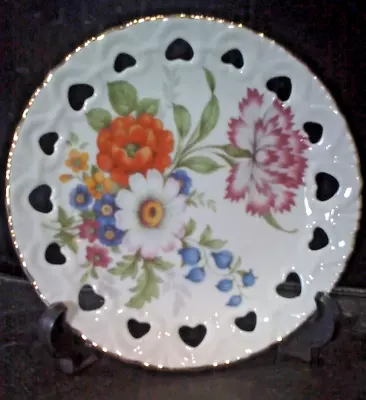 Buy Vintage Decorative Dresden Porcelain Reticulated Edge Floral 6  Plate Excellent • 5.50£