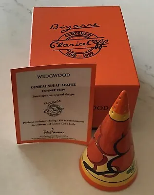 Buy Clarice Cliff ‘orange Erin” Design Conical Sugar Shaker By Wedgwood With Box Etc • 100£