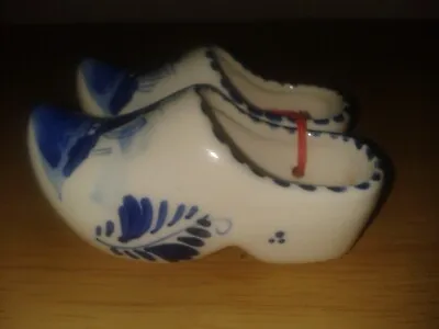 Buy Vintage Delftware Elesva Holland Ceramic Blue/white Miniature Pair Of Clogs(C19) • 5.99£