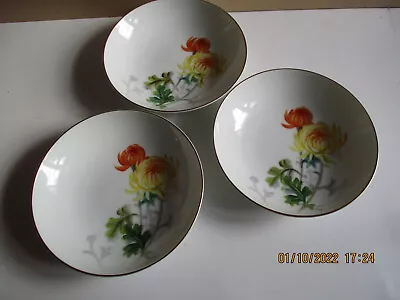 Buy 3x Noritake Nippon Decorative Bowl Plate Hand Painted Chrysanthemums By S Kimura • 12£