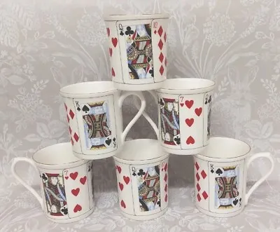 Buy Churchill Queens Playing Cards Poker Night Coffee 6 Mug Set *NEW * • 30£