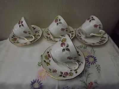 Buy Duchess  Romance  4 Cups And Saucers Porcelain China - Made In England • 16.50£