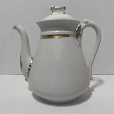 Buy Coffee Pot Charles Field Haviland Limoges White & Gold Wedding Ring Pattern • 67.24£