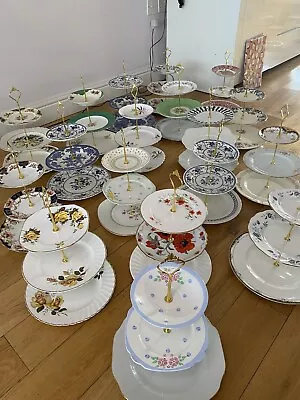 Buy 💕10—mixed Vintage 3 TIERED CAKE STANDS China Afternoon Tea/Wedding/Baby Shower • 100£