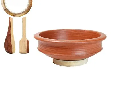 Buy Unglazed Terracotta Clay Pottery Mud Pot Earthen Handi Cooking Serving Red 1 L • 125.08£
