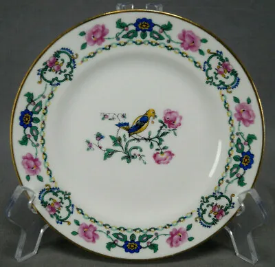 Buy Set Of 8 Charles Ahrenfeldt AHR1061 Pink Rose Blue Floral Birds 6 1/2   Plates • 80.32£