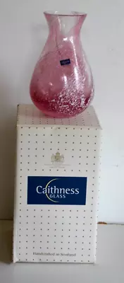 Buy Caithness Glass Vase Small Pink & White Speckled Glass Vase Posy Holder 4” • 6.99£