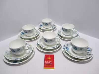 Buy Wedgewood Clementine Design Trio Tea Cup Saucer & Plate Set X 6      #1      HT2 • 19.95£