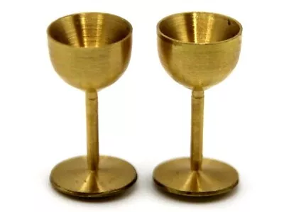 Buy Dolls House Miniature 1/12th Scale Set Of 2 Gold Goblets KA341 • 4.99£
