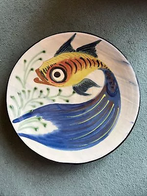 Buy Mid Century Vintage Studio Pottery Puigdemont Spanish Fish 31.5cm Plate C1960s • 50£