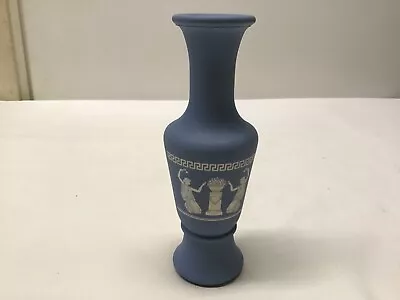 Buy Vintage Avon Jasperware Wedgewood Blue Glass Small Bud Vase- 5 3/4  Tall • 6.75£