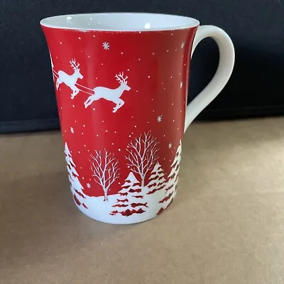 Buy LAURA ASHLEY CHRISTMAS Mug Bone China Mug Reindeer Sleigh Red/White New/Other • 8.99£