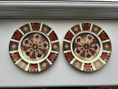 Buy 2 X Royal Crown Derby Quality Old Imari 1128 16cm Side Plates • 54.99£