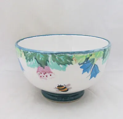 Buy Tain Pottery, Scotland, Stoneware Bowl Hand Painted Bell Flowers & Bee • 4.99£
