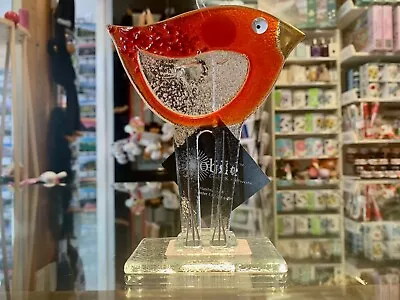 Buy Fused Glass Ornament Bird Red - Nobilé Glassware - 241-N10 • 28.99£