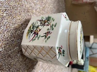Buy Vintage Sadler Tea Caddy/ Sugar Pot / Ginger Jar, Exotic Bird Pattern • 30£