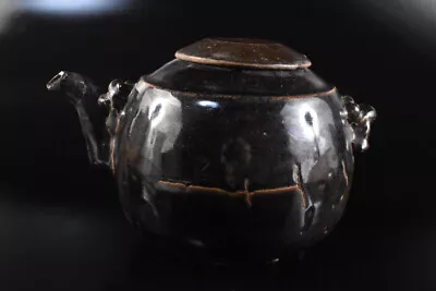 Buy F949: Japanese Korean Li Dynasty Black Glaze Shapely DECORATIVE VASE Pot • 27.79£