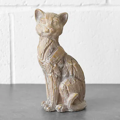 Buy Resin Driftwood Style Cat Ornament Figurine Statue Gift Sculpture Nautical Sea • 18£