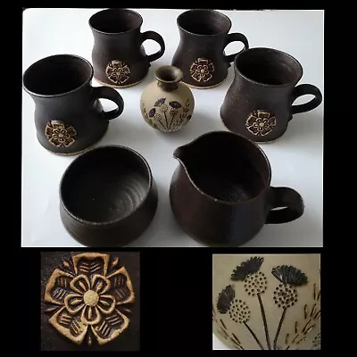 Buy Studio Pottery Bundle York Rose Jerry Harper Mugs Bowl Jug + I Ballantyne Vase • 29.99£