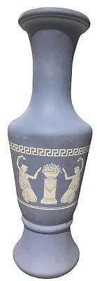 Buy Avon Jasperware Wedgewood Blue Glass White Greek Figures Vase 5.5  • 6.64£