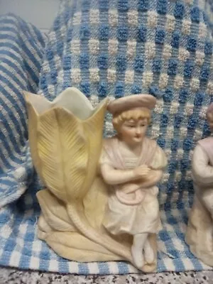 Buy Antique Victorian German Bisque Porcelain Girl Spill Vase • 3.99£