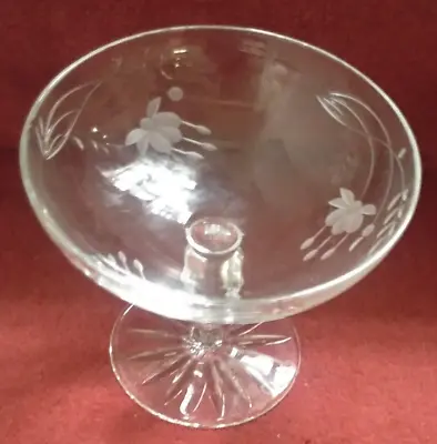 Buy Vintage Clear Etched Glass Footed Comport/Tazza Height 5 /13 Cm • 12.99£