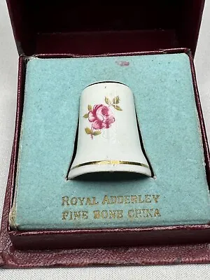 Buy Royal Adderley Bone China Pink Rose Flower Sewing Thimble Made In England • 14.47£