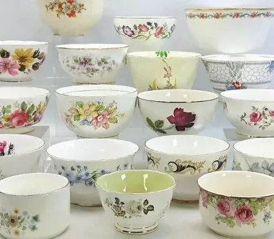 Buy Vintage English Bone China Floral Sugar Bowls - Sold Individually • 6£