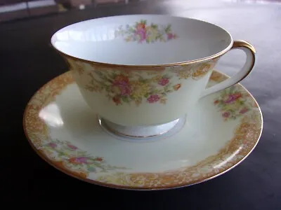 Buy Vintage Noritake  M  Floral Footed Japan Tea / Coffee Cup + Saucer Fine China #2 • 1.87£