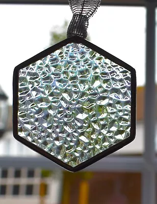 Buy Stained Glass Sparkly Rainbow Honeycomb Suncatcher Handmade In England • 12.50£