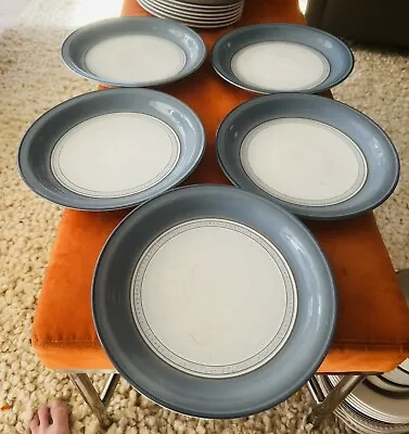 Buy Denby English Stoneware Castile Blue 10 3/4  Dinner Plates (5)Vintage Langley • 37.99£