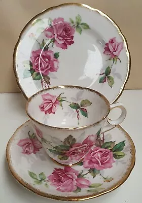Buy Thomas Poole Royal Stafford Pink Berkeley Rose Tea Trio C1940-52 Made In England • 34.74£