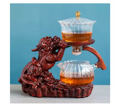 Buy Automatic Teapot Resin Chinese Dragon Tea Maker Glass Pot Filter Tea Infuser • 108.84£