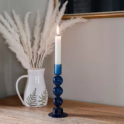 Buy Bubble Candle Holder Glass Blue Christmas Party Home Decor Candlestick Gifts • 14.99£