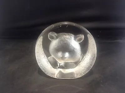 Buy Mats Jonasson Scandinavian Swedish Art Glass BEAR Paperweight 3D Lead Crystal 4” • 24.99£