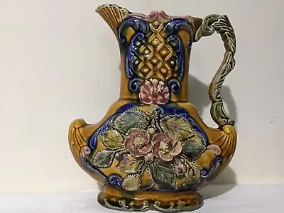 Buy Antique Majolica Pottery Ewer Jug Continental Marked 727 Under No Chips Or Crack • 35£