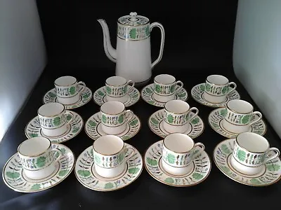 Buy Hammersley Palmetto Bone China Coffee Pot, And 12 Cups & Saucers-T Goode, London • 110£