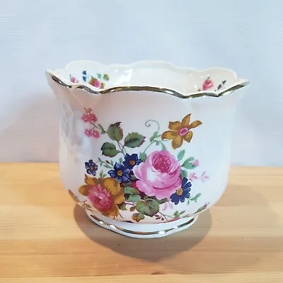Buy Norcroft Fine Bone China Plant Pot Made In England Bright Floral Design • 12£