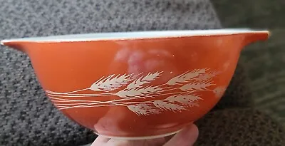 Buy Vintage Pyrex Autumn Harvest Wheat #442 Mixing Bowl With Handles • 15.20£